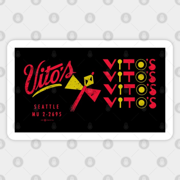 Retro Vintage Vito's Bar and Grill Seattle Sticker by StudioPM71
